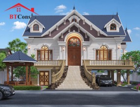 Ngắm mẫu biệt thự cổ điển pháp 2 tầng mang dáng dấp nhà sàn độc và lạ